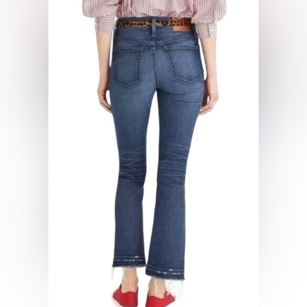 J. Crew Jeans Womens 27 Billie Demi Boot Crop High Rise Stretch Fringe Hem Denim - Picture 2 of 16